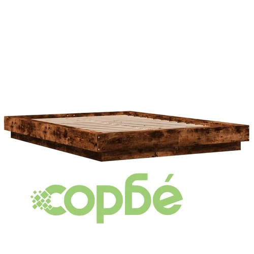 Рамка за легло с LED осветление, опушен дъб, 140x190 см ➤ топ цена ➤ sorbe.bg