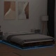 Рамка за легло с LED осветление, опушен дъб, 140x190 см