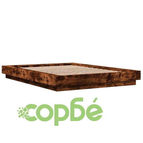 Рамка за легло с LED осветление, опушен дъб, 140x190 см ➤ топ цена ➤ sorbe.bg