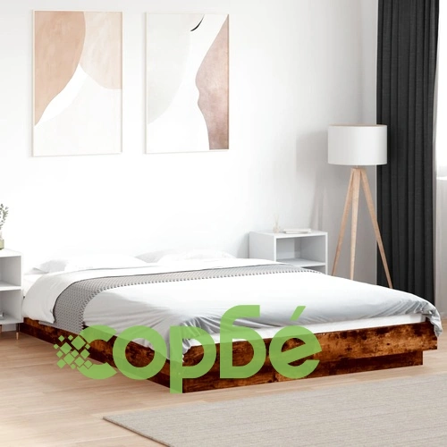 Рамка за легло с LED осветление, опушен дъб, 140x190 см ➤ топ цена ➤ sorbe.bg