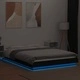 Рамка за легло с LED осветление черна 135x190см инженерно дърво