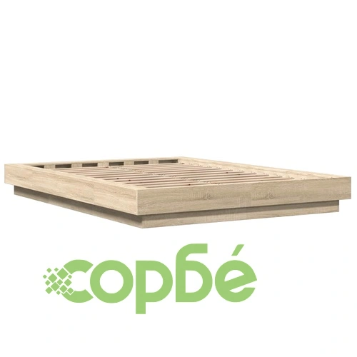 Рамка за легло с LED осветление, дъб сонома, 135x190 см ➤ топ цена ➤ sorbe.bg
