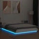 Рамка за легло с LED осветление бяла 120x190 см инженерно дърво