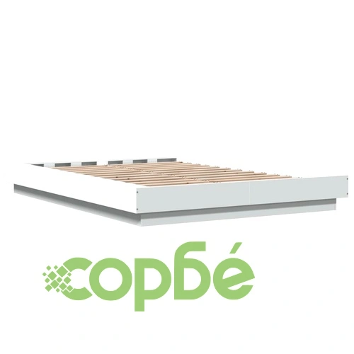 Рамка за легло с LED осветление бяла 120x190 см инженерно дърво ➤ топ цена ➤ sorbe.bg