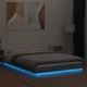 Рамка за легло с LED осветление, сив сонома, 120x190 см