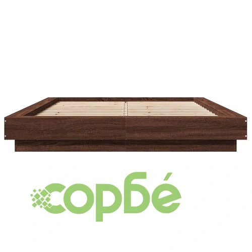 Рамка за легло с LED осветление, кафяв дъб, 120x190 см ➤ топ цена ➤ sorbe.bg