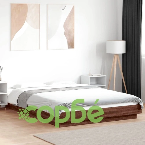 Рамка за легло с LED осветление, кафяв дъб, 120x190 см ➤ топ цена ➤ sorbe.bg