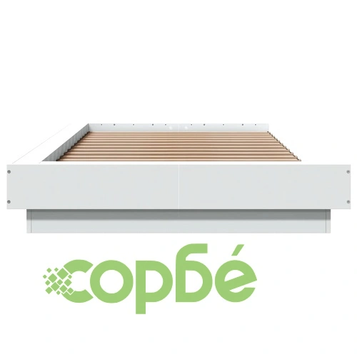 Рамка за легло с LED осветление бяла 75x190 см инженерно дърво ➤ топ цена ➤ sorbe.bg