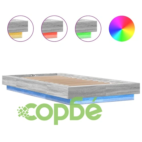 Рамка за легло с LED осветление, 75x190 см, инженерно дърво ➤ топ цена ➤ sorbe.bg