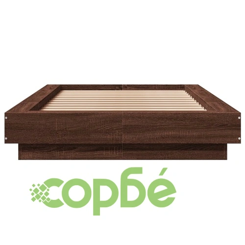 Рамка за легло с LED осветление, кафяв дъб, 75x190 см ➤ топ цена ➤ sorbe.bg