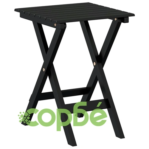 Люлеещ се стол със сгъваема маса, черен, масивна топола ➤ топ цена ➤ sorbe.bg