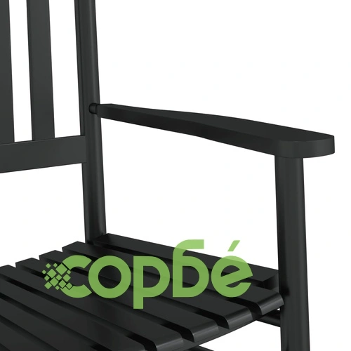 Люлеещи се столове с извити седалки 2 бр черен масивна топола ➤ топ цена ➤ sorbe.bg