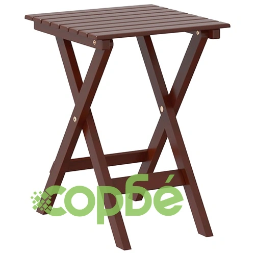 Люлеещи се столове 2 бр със сгъваема маса кафяв масивна топола ➤ топ цена ➤ sorbe.bg