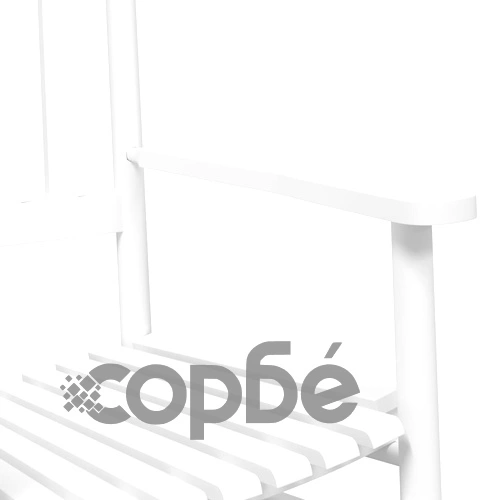 Люлеещи се столове 2 бр със сгъваема маса бял масивна топола ➤ топ цена ➤ sorbe.bg