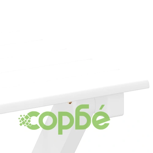 Люлеещи се столове 2 бр със сгъваема маса бял масивна топола ➤ топ цена ➤ sorbe.bg