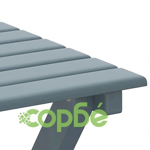 Люлеещи се столове 2 бр със сгъваема маса сив масивна топола ➤ топ цена ➤ sorbe.bg