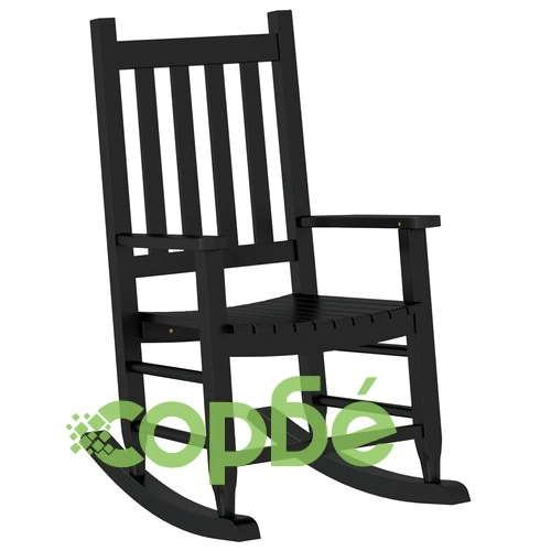 Люлеещи се столове за деца 2 бр черен масивно дърво топола ➤ топ цена ➤ sorbe.bg