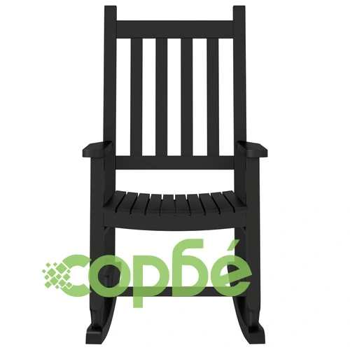 Люлеещи се столове за деца 2 бр черен масивно дърво топола ➤ топ цена ➤ sorbe.bg