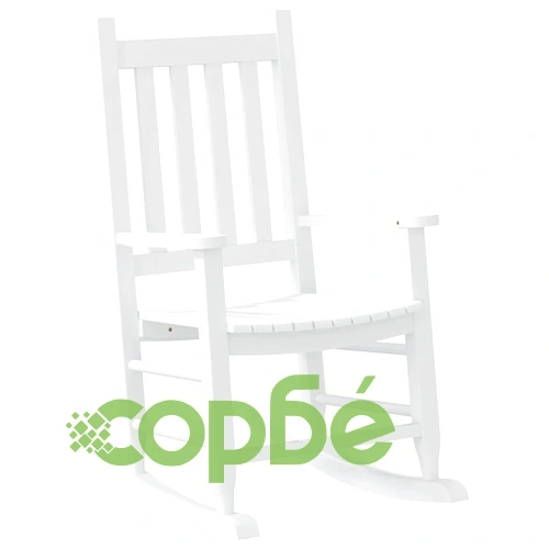Люлеещи се столове за деца 2 бр бял масивно дърво топола ➤ топ цена ➤ sorbe.bg