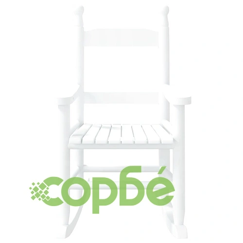 Люлеещи се столове за деца 2 бр бял масивно дърво топола ➤ топ цена ➤ sorbe.bg