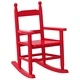 Люлеещи се столове за деца 2 бр червен масивно дърво топола