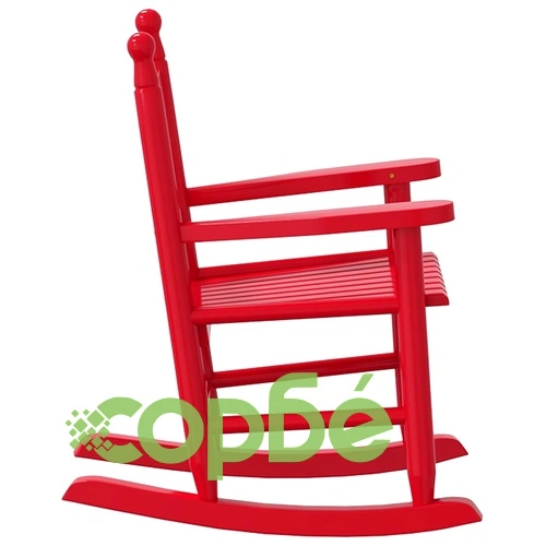 Люлеещи се столове за деца 2 бр червен масивно дърво топола ➤ топ цена ➤ sorbe.bg