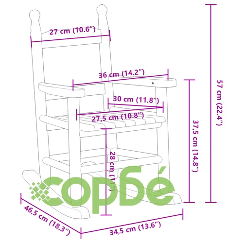 Люлеещи се столове за деца 2 бр червен масивно дърво топола ➤ топ цена ➤ sorbe.bg