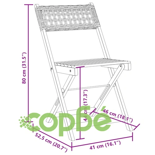 Бистро комплект, 3 части, черен, полиратан и дърво масив ➤ топ цена ➤ sorbe.bg