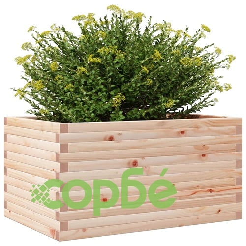 Градинска кашпа 90x60x46 см масивна борова дървесина ➤ топ цена ➤ sorbe.bg