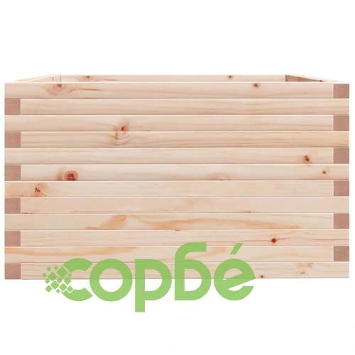 Градинска кашпа 80x80x49,5 см масивна борова дървесина ➤ топ цена ➤ sorbe.bg