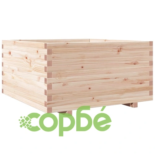 Градинска кашпа 90x90x49,5 см масивна борова дървесина ➤ топ цена ➤ sorbe.bg