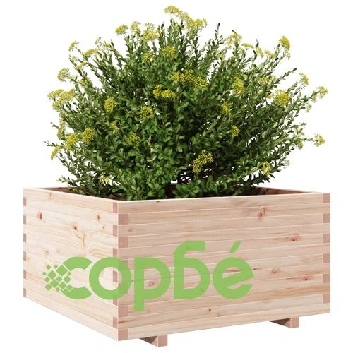 Градинска кашпа 90x90x49,5 см масивна борова дървесина ➤ топ цена ➤ sorbe.bg