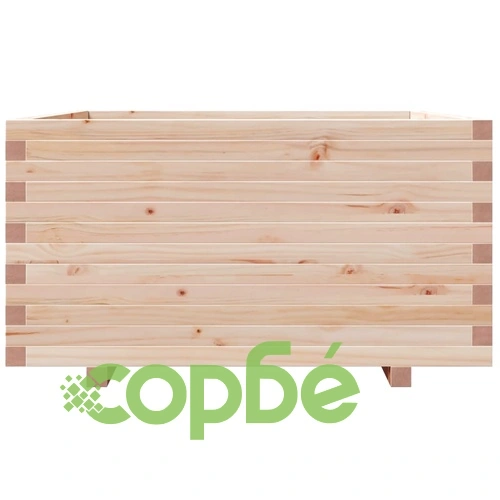 Градинска кашпа 90x90x49,5 см масивна борова дървесина ➤ топ цена ➤ sorbe.bg