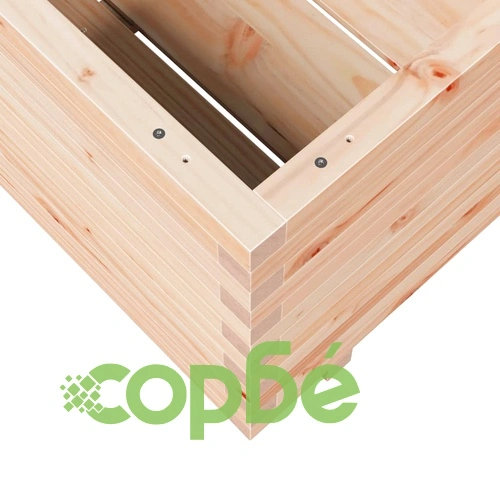 Градинска кашпа 90x90x49,5 см масивна борова дървесина ➤ топ цена ➤ sorbe.bg