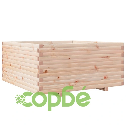 Градинска кашпа 100x100x49,5 см масивна борова дървесина ➤ топ цена ➤ sorbe.bg