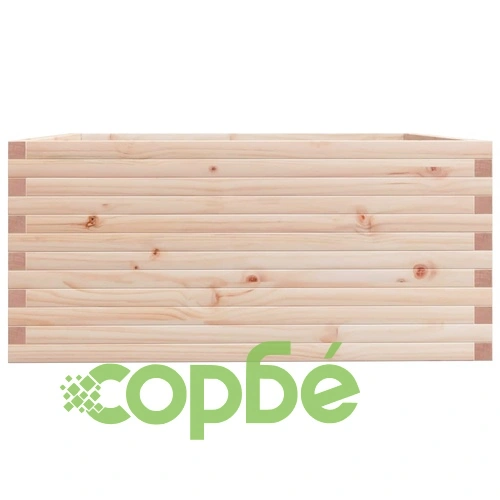 Градинска кашпа 100x100x49,5 см масивна борова дървесина ➤ топ цена ➤ sorbe.bg