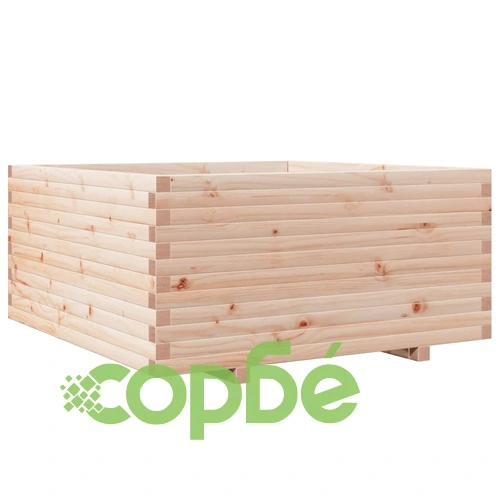 Градинска кашпа 100x100x49,5 см масивна борова дървесина ➤ топ цена ➤ sorbe.bg