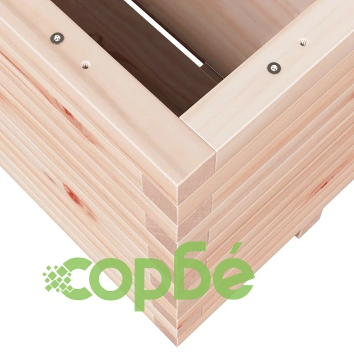 Градинска кашпа 100x100x49,5 см масивна борова дървесина ➤ топ цена ➤ sorbe.bg