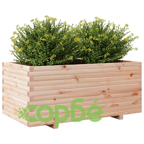 Градинска кашпа 110x60x49,5 см масивна борова дървесина ➤ топ цена ➤ sorbe.bg