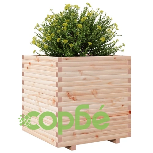 Градинска кашпа 80x80x72 см масивна борова дървесина ➤ топ цена ➤ sorbe.bg