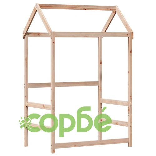 Рамка за легло с покрив, 90x190 см, борово дърво масив ➤ топ цена ➤ sorbe.bg