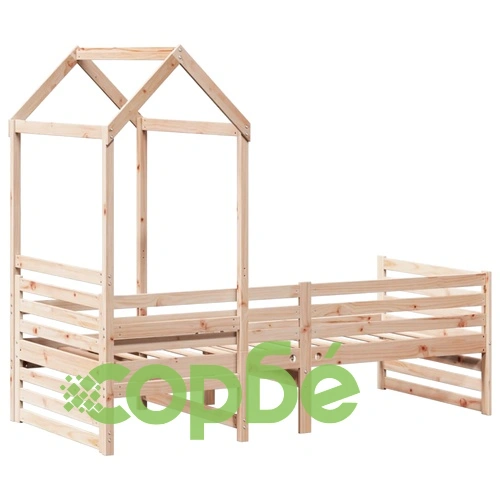 Дневно легло с покрив, 90x200 см, борово дърво масив ➤ топ цена ➤ sorbe.bg