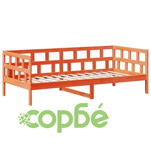 Дневно легло с покрив, восъчнокафяв, 80x200 см, бор масив ➤ топ цена ➤ sorbe.bg