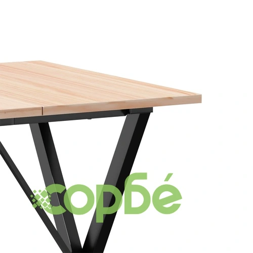 Трапезна маса X-образна рамка 70x70x75 см бор масив и стомана ➤ топ цена ➤ sorbe.bg