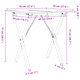 Трапезна маса X-образна рамка 70x70x75 см бор масив и стомана