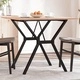 Трапезна маса Y-образна рамка 90x90x75 см бор масив и стомана