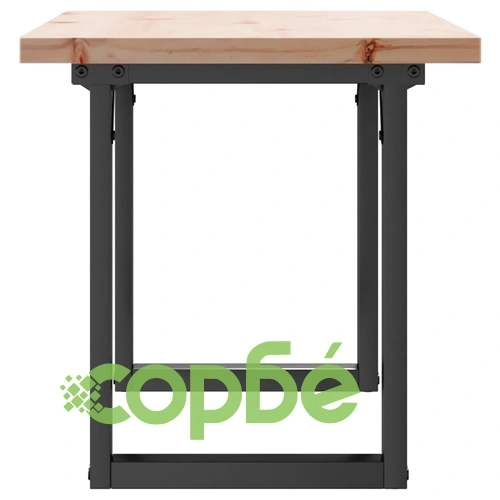 Кафе маса О-образна рамка 90x40x45,5 см бор масив и стомана ➤ топ цена ➤ sorbe.bg