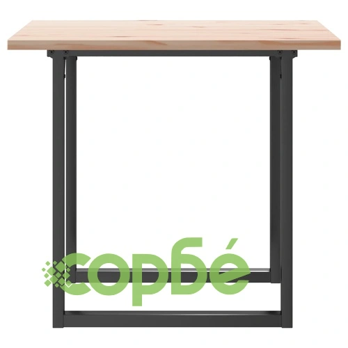 Трапезна маса О-образна рамка 80x80x75,5 см бор масив и стомана ➤ топ цена ➤ sorbe.bg