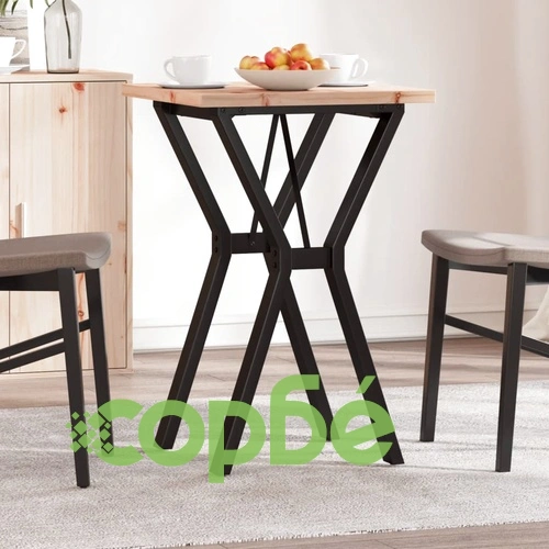 Трапезна маса Y-образна рамка 50x50x75,5 см бор масив и стомана ➤ топ цена ➤ sorbe.bg