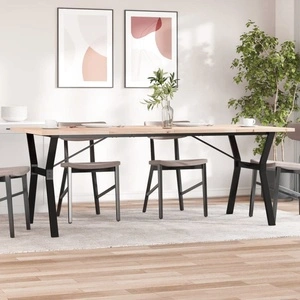 Трапезна маса Y-образна рамка 200x100x75,5 см бор масив и стомана